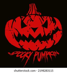 Scary Happy Halloween Pumpkin with black background