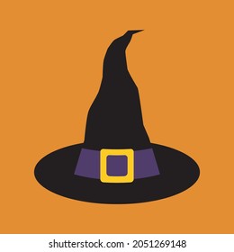 Scary Haunted Halloween Witch or Wizard Hat. Spooky sorceress wardrobe and accessories. Part of a set.
