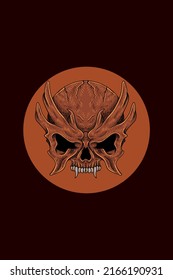 Scary head skull vector illustration