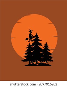 scary hellowin night on vector design
