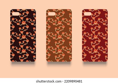 Scary Horrible Happy Halloween Seamless Pattern Design Background Vector Bats Skull Spooky Pumpkin Phone Cases Covers