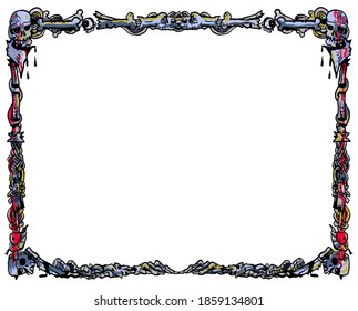 Scary and horror border frame