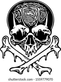 Scary Horror Skull Vector Illustration