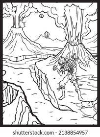 Scary Horror Theme Adult Coloring Page