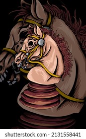 Scary horse skull vector illustration