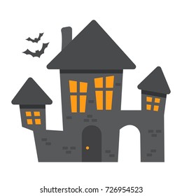 Scary House flat icon, halloween and scary, creepy home sign vector graphics, a colorful solid pattern on a white background, eps 10.