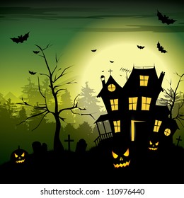 Scary house - Halloween background