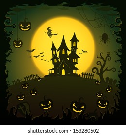 Scary house, Halloween background