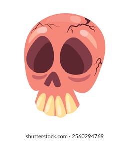 scary human skull isolated icon