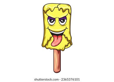 Scary Ice Cream Character Illustration 