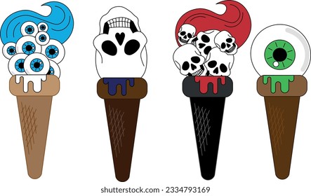 Scary ice cream for Halloween scenery