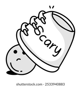 Scary icon in drawing style 

