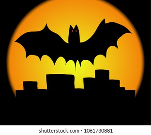 scary illustrated bats for Halloween background layouts