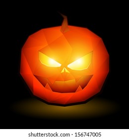Scary Jack Lantern halloween pumpkin polygonal