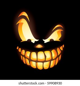 Scary Jack O Lantern in the dark