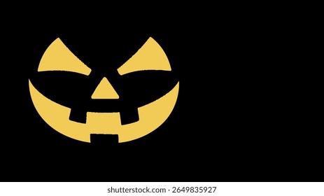 Scary jack o lantern face silhouette with spooky eyes and mouth
