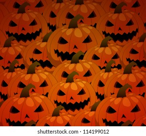 scary jack o lantern halloween seamless pattern vector