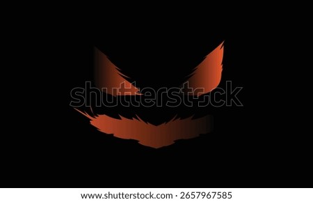 Scary Jack-o'-Lantern Face with Dark Orange Gradient on Black Background