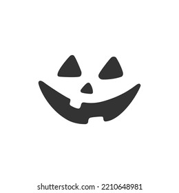 Scary Jack-o-Lantern face with teeth. Halloween spooky face. Vector illustration isolated on white background