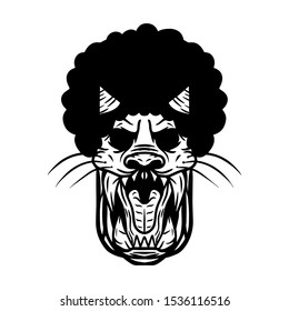 scary japanese mask line art