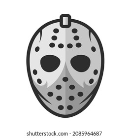 Scary Jason Voorhees Hockey Mask Mascot Logo Icon Goalie Friday The 13th Movie Franchise Halloween Vector Illustration 