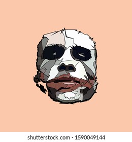 Scary Joker Clown Face vector graphic
