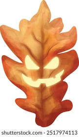 scary leaf mascot for halloween decoration