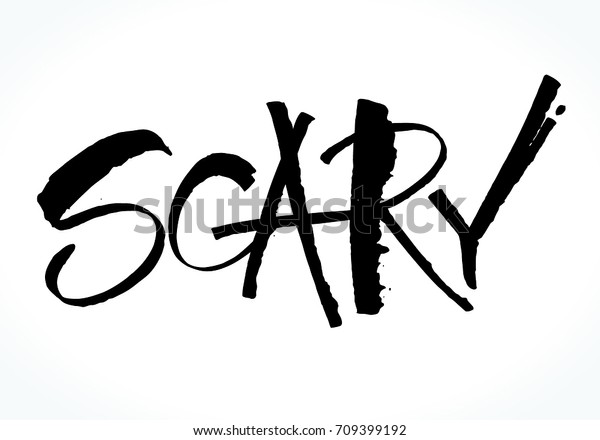 Scary Lettering Halloween Handwritten Modern Calligraphy Stock Vector ...