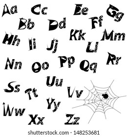 Scary letters. Alphabet.
