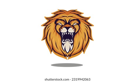 Scary Lion Face logo abstract vector design template