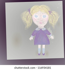 Scary little girl / Child's drawing