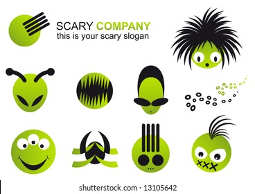 scary logo set