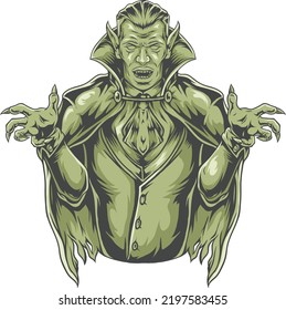 scary man dracula vector illustration design