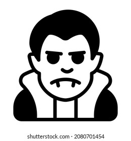 scary man vector black filled outline icon.