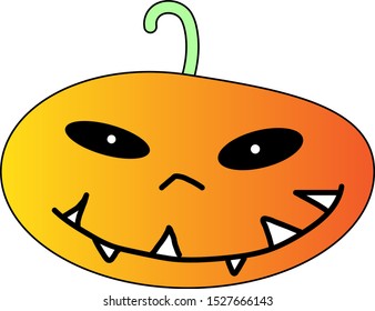 scary and manic halloween pumpkin vector art