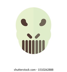 Scary mask in flat design for halloween, vector art illustration.