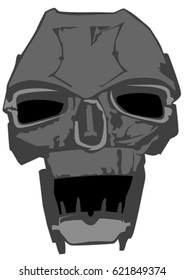 Scary mask in form of skull on white background