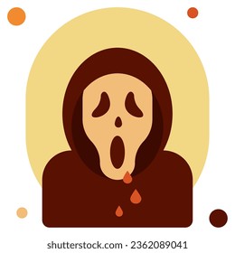 Scary Mask icon illustration, for uiux, infographic, etc