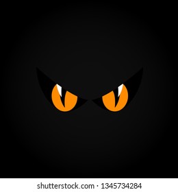 Scary And Mean Eyes In The Dark Illustration