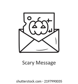 Scary Message vector outline Icon Design illustration. Halloween Symbol on White background EPS 10 File