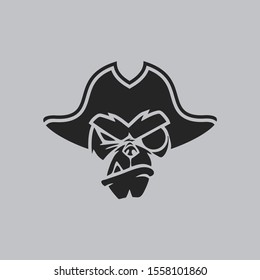 scary monkey pirate vector illustration design