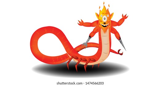 Scary monster 2 vector. Vector 10 eps