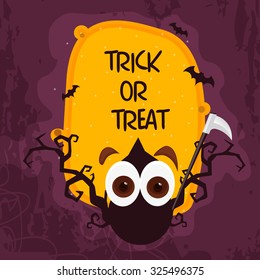 Aterrador monstruo con hacha sobre un fondo elegante para la celebración de Halloween Feliz, Fiesta de Trick o Treat.