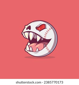 Scary Monster baseball character vector illustration. Game, sports, mascot design concept.