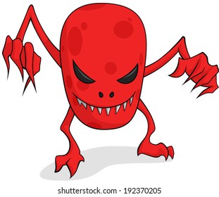 Scary monster with claws