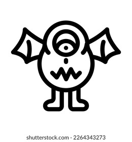 scary monster cute line icon vector. scary monster cute sign. isolated contour symbol black illustration