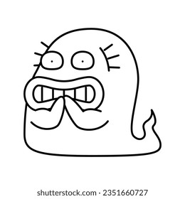 scary monster cute line icon vector. scary monster cute sign. isolated contour symbol black illustration