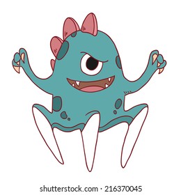 Scary monster. Isolated Vector Illustration