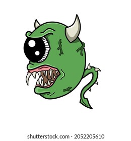 scary monster theme doodle art design
