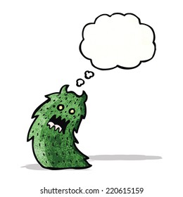 scary monster with thought bubble